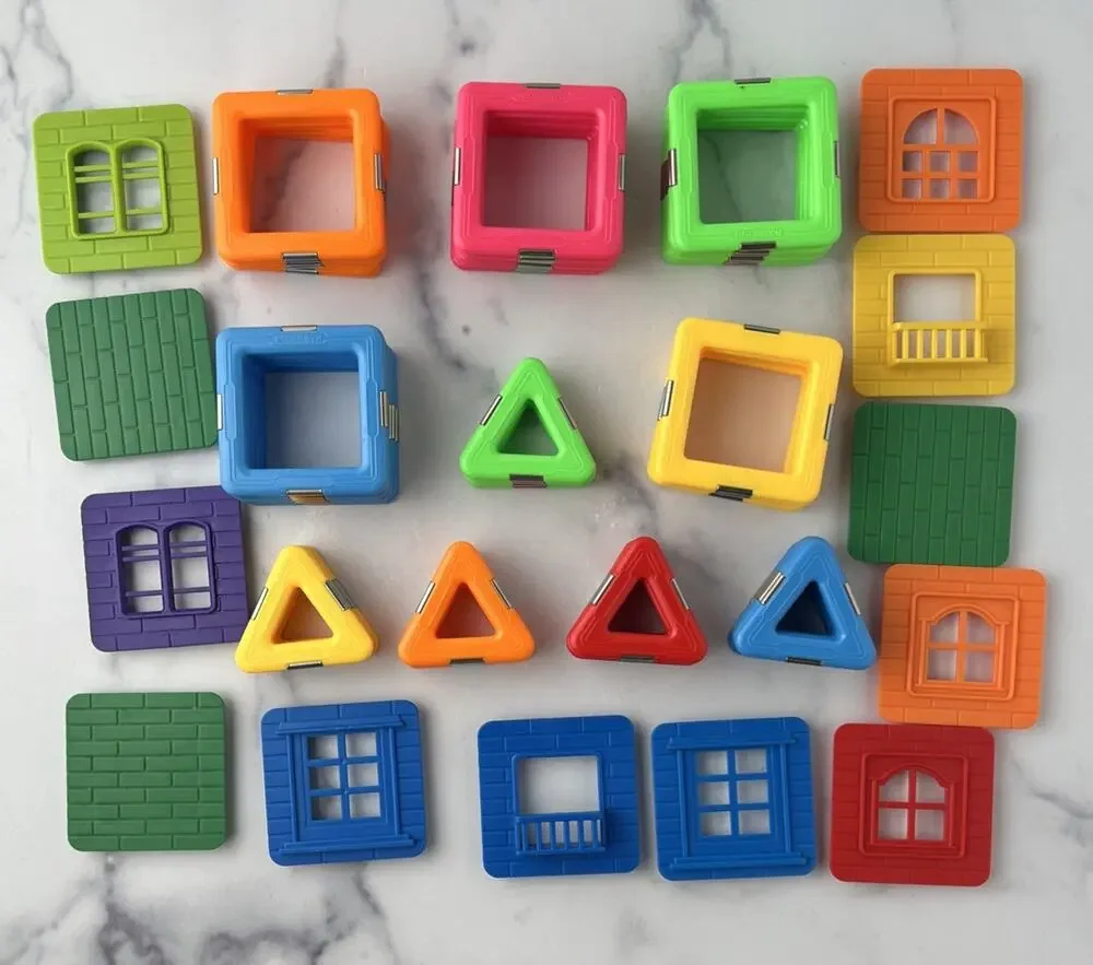 Magformers Picasso Tiles Magnetic Building Tiles Blocks Lot 70 Shapes Colors